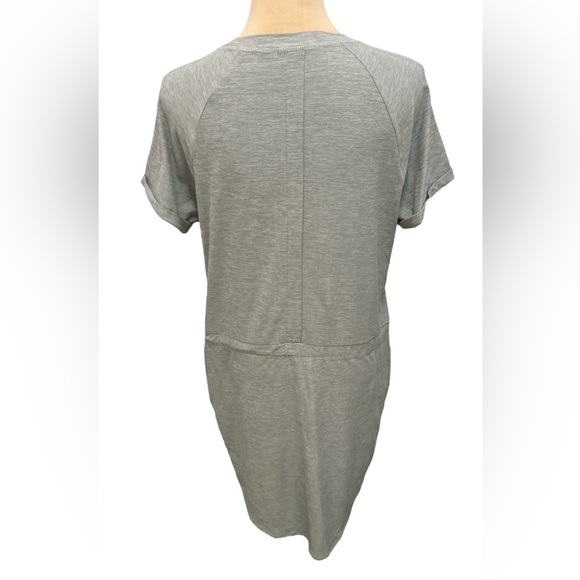 Kyodan Outdoor Eden T-Shirt Dress Gray Medium Drawstring At Waist Cuffed Sleeves - Picture 6 of 12